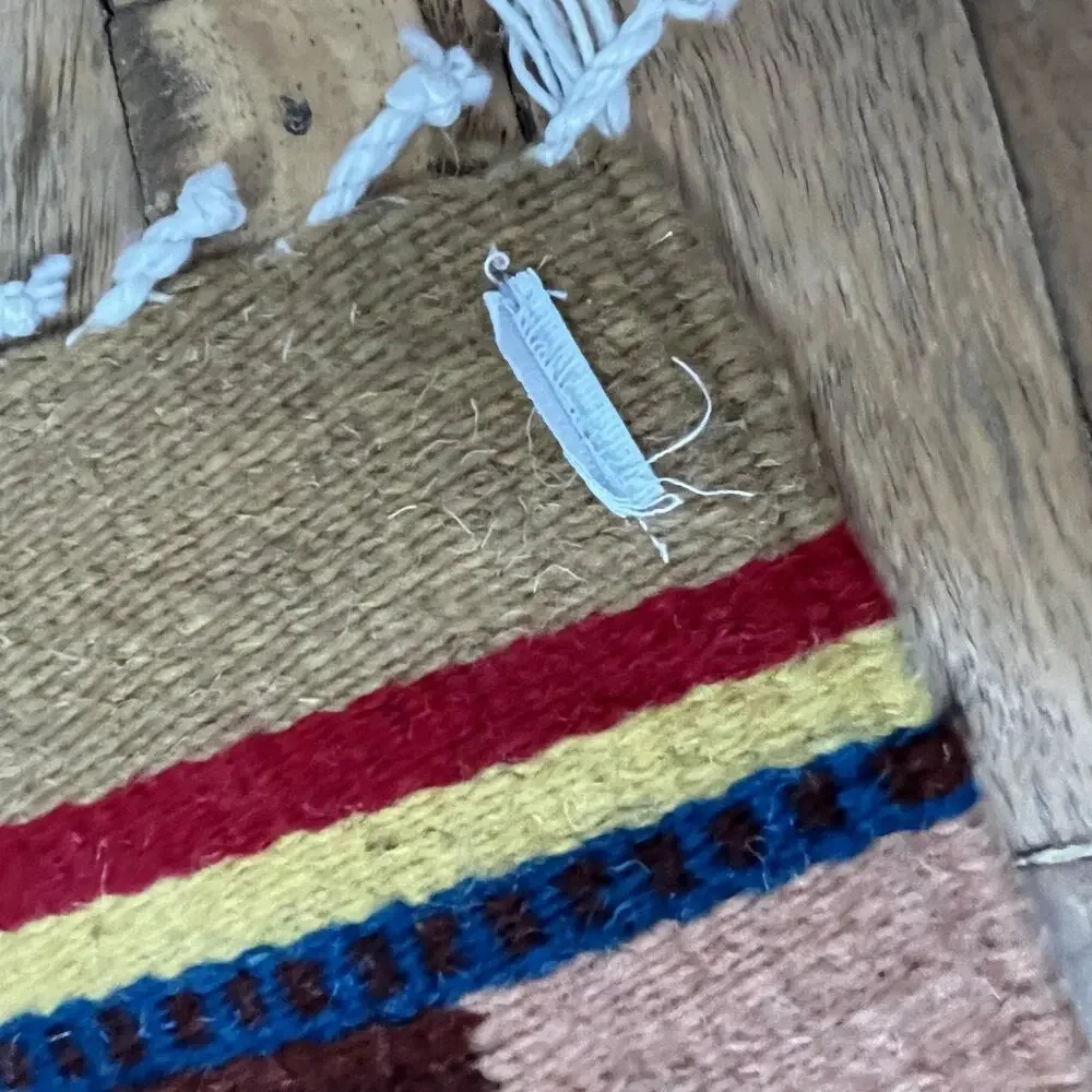 Zapotec Rug 15 in x 20 in Woven Sheep Wool Multicolor Grecas de Mitla Pattern